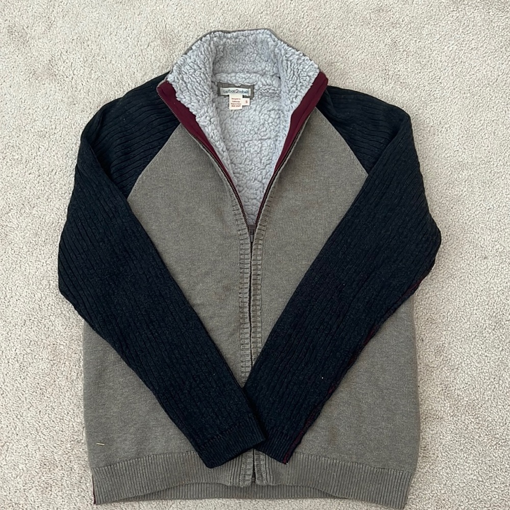 Carbon2Cobalt Mens Full Zip Sherpa Sweater